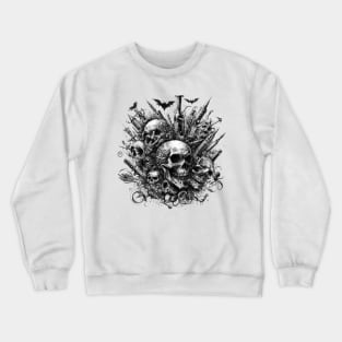 Moonlit Mysteries: Halloween Etchings Crewneck Sweatshirt